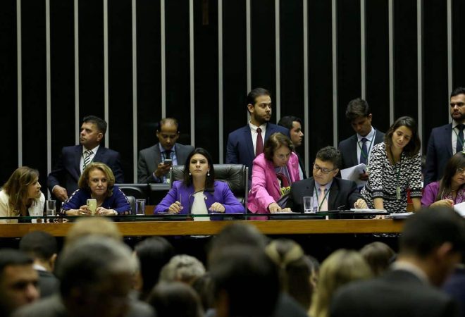 Brasília -Deputada Mariana Carvalho, 2ª secretária da Mesa da Câmara, preside sessão destinada a votar projetos de lei da bancada feminina, em comemoração ao Dia da Mulher (Wilson Dias/Agência Brasil)