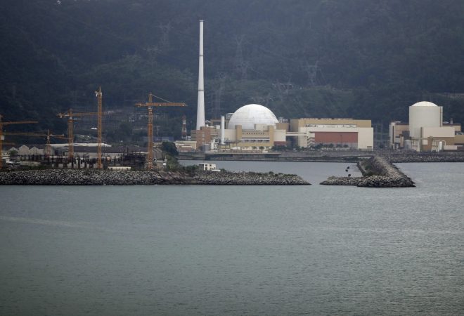 A general view of Angra dos Reis nuclear complex, located 240 km (150 miles) from Rio de Janeiro, in this August 31, 2011 file photo. Brazilian federal police said on Tuesday they were completing two arrest warrants as part of a corruption investigation into Eletronuclear, a subsidiary of state-run electric utility Eletrobras. The investigation that had previously focused on graft at state-run oil firm Petroleo Brasileiro SA is investigating price fixing and cartel formation at the Angra 3 nuclear reactor, police said in a statement. REUTERS/Ricardo Moraes/Files