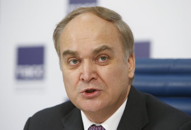 FILE PHOTO: Russian Deputy Defence Minister Anatoly Antonov attends a news conference in Moscow, Russia March 5, 2015. REUTERS/Sergei Karpukhin/File Photo
