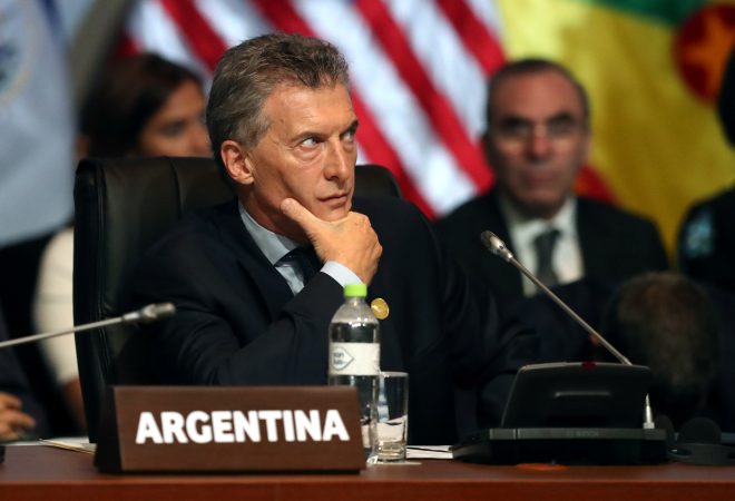 Argentina's President Mauricio Macri participates in the opening session of the Americas Summit in Lima, Peru April 14, 2018. REUTERS/Andres Stapff