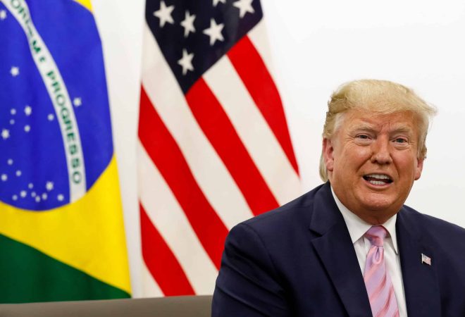 (Osaka - Japão, 28/06/2019) Presidente da República, Jair Bolsonaro, durante Reunião bilateral com o senhor Donald J. Trump, Presidente dos Estados Unidos da América.
Foto: Alan Santos / PR