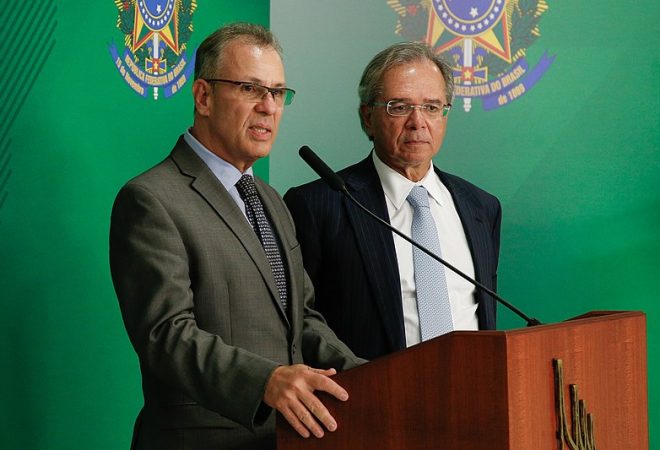 (Brasília - DF 16/04/2019) Coletiva de imprensa com o ministro da Fazenda, Paulo Guedes e o Ministro de Minas e Energia, Bento Albuquerque..Foto: Anderson Riedel