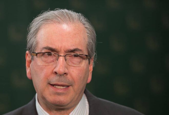 O presidente da Câmara dos Deputados, Eduardo Cunha, durante entrevista coletiva, fala sobre regra para aposentadoria (Marcelo Camargo/Agência Brasil)