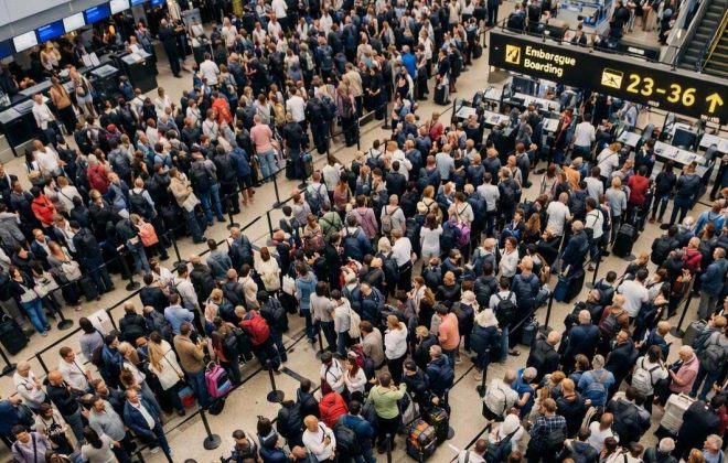 Aeroporto lotado