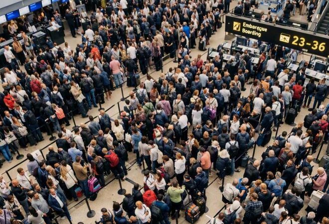 Aeroporto lotado