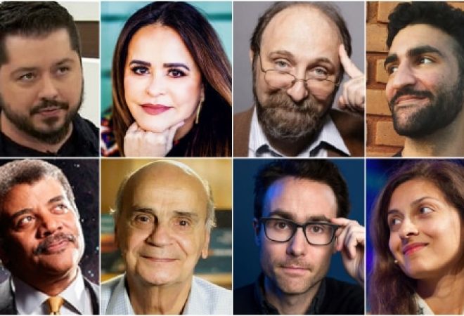 Atila Iamarino, Denise Garrett, Miguel Nicolelis,Waim Syed, Neil Degrasse, Drauzio Verella, David Wallace Wells e Devi Sridhar