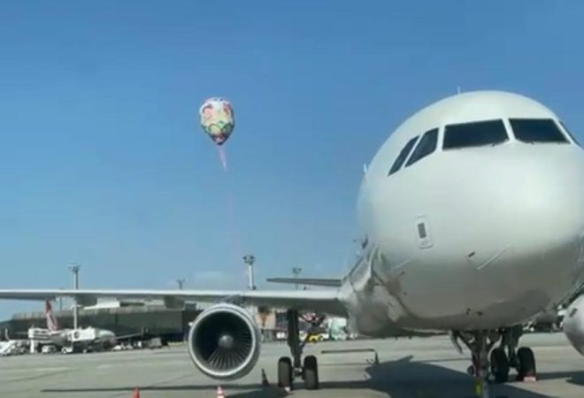 Balão no Aeroporto