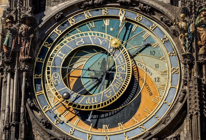 Calendário Gregoriano relógio em Praga