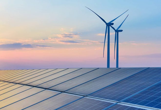 Solar panels and wind power generation equipment