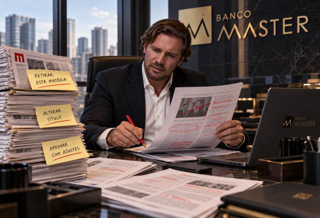Editor diante de manchetes marcadas