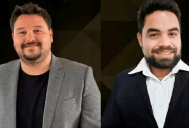 Emerson Pires e Flávio Gonçalves foram indiciados por participarem de um esquema global de fraude de criptomoedas