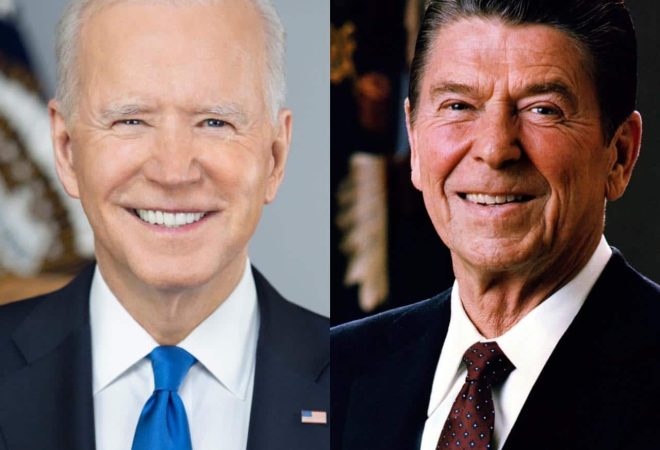Joe Biden e Ronald Reagan