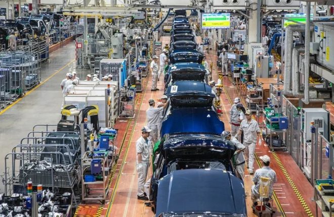 Montadora da GAC Group na China: Fábrica de carros elétricos na cidade de Guangzhou, China (Leandro Fonseca /Exame)