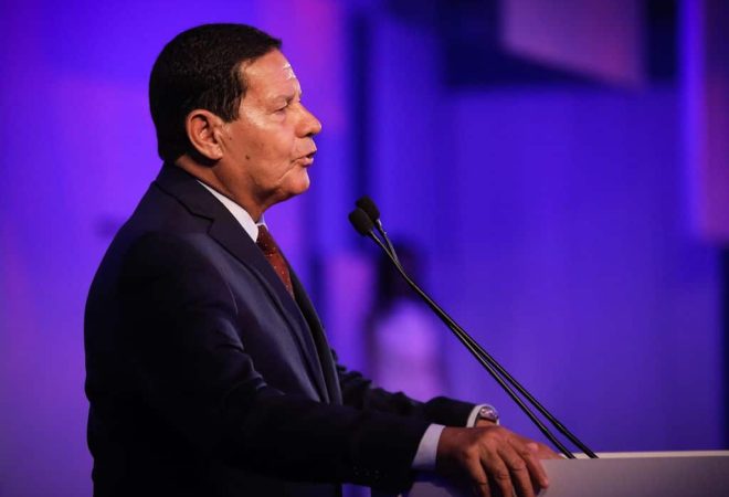 (São Paulo, 09/03/2020) Vice-Presidente da República, Hamilton Mourão durante Cerimônia de Lançamento da CNN Brasil.Foto: Bruno Batista/ VPR