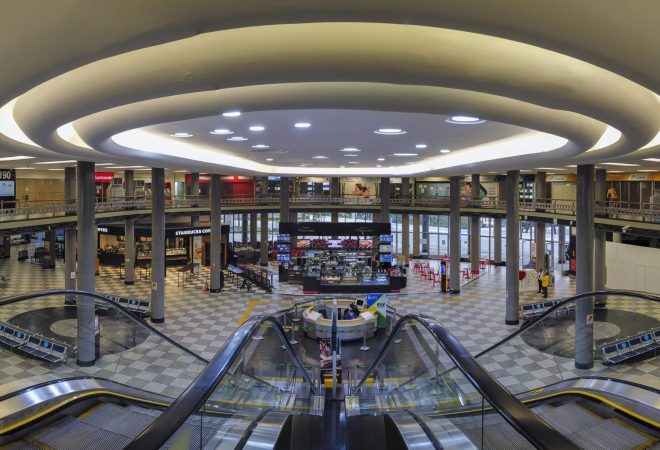 Sao Paulo, Brazil, June 06, 2020. Photo taken inside of Congonhas International Airport located in Sao Paulo city. Nobody is in the airport because pandemic of Corona Virus.