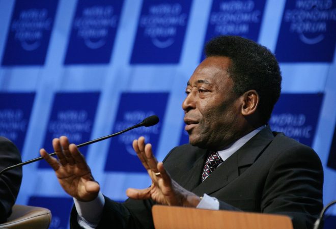 DAVOS/SWITZERLAND, 26JAN06 - Edson Arantes do Nascimento (Pele), World Cup Soccer Champion and Director, Empresas Pele, Brazil captured during the session 'Can a Ball Change the World: The Role of Sports in Development' at the Annual Meeting 2006 of the World Economic Forum in Davos, Switzerland, January 26, 2006.
Copyright by World Economic Forum    swiss-image.ch/Photo by E.T. Studhalter+++No resale, no archive+++
