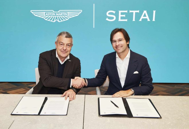 Stefano Saporetti, Aston Martin Director of Brand Diversification e André Penazzi, CEO do Setai Grupo GP