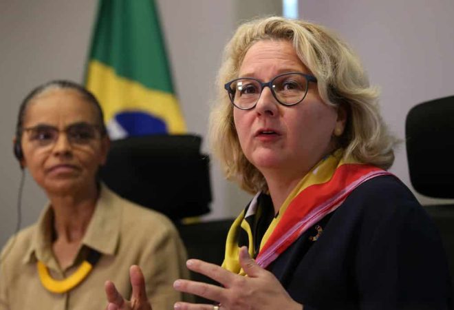Entrevista coletiva da ministra do Meio Ambiente e Mudança do Clima, Marina Silva, e a ministra Federal da Cooperação Econômica e Desenvolvimento da Alemanha, Svenja Schulze.
