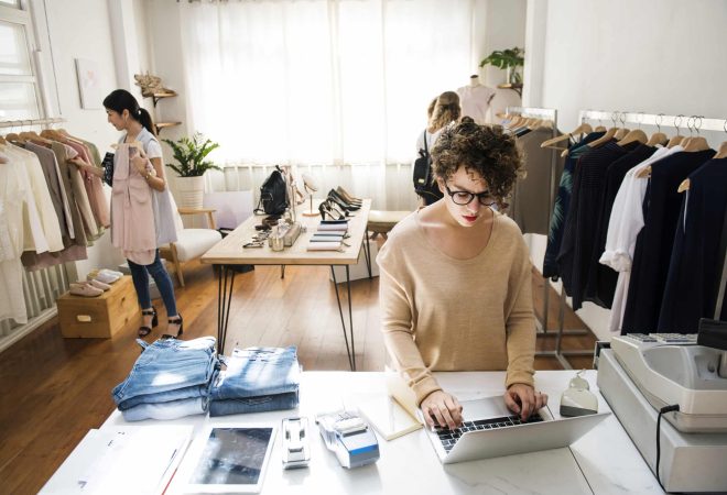 a-female-business-owner-is-using-the-laptop