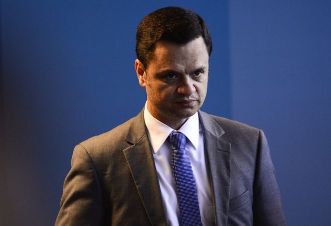 O ministro da Justiça e Segurança Pública, Anderson Torres, durante o lançamento da Campanha Nacional de Coleta de DNA de Familiares de Pessoas Desaparecidas.