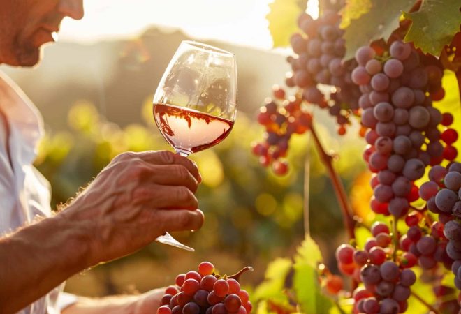 as-uvas-vermelhas-na-vinha