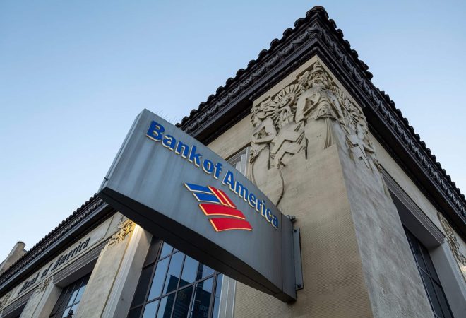 Signage outside a Bank of America branch in San Francisco, California, U.S., on Thursday, Jan. 14, 2021. Bank of America Corp. is expected to release earnings figures on January 19. Photographer: David Paul Morris/Bloomberg