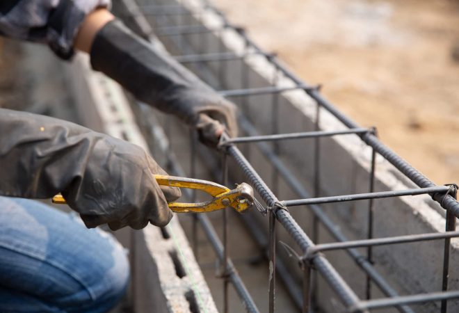 steel bar on site of construction