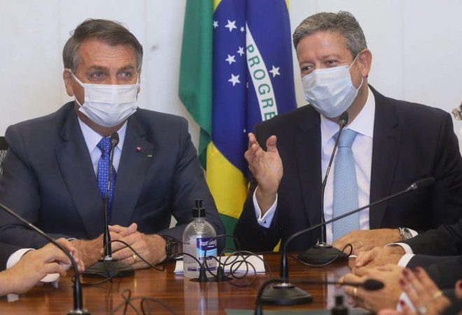 Presidente da Câmara, Arthur Lira PP - AL, Recebe o Presidente Jair Bolsonaro para a entrega da PEC e MP referente ao Bolsa Família