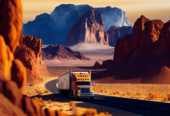 Mountain transportation truck outdoors mode of transport nature landscape ,generative artificial intelligence