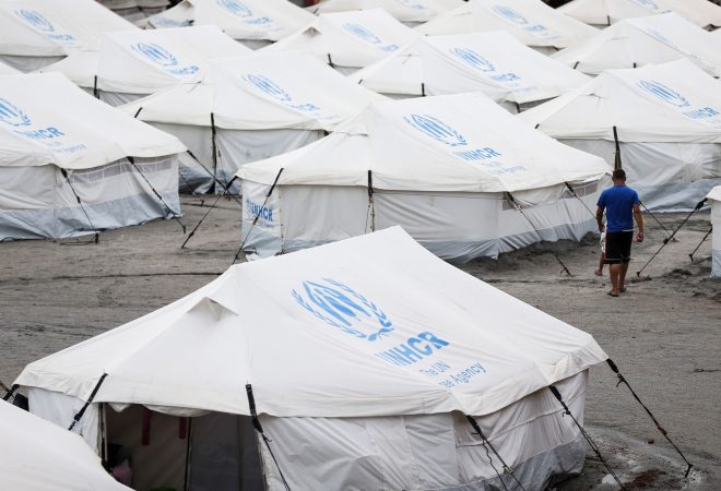 Boa Vista AC 04 05 2018 Refugiados venezuelanos abrigados provisoriamente em Boa Vista.Marcelo Camargo/Agencia Brasil