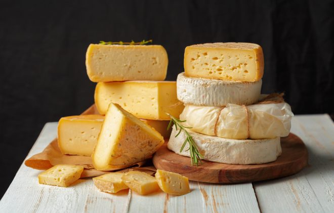 cheese on wooden table