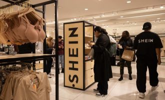 A Shein pop-up store inside a Forever-21 store in the Times Square neighborhood of New York in Nov. 2023.