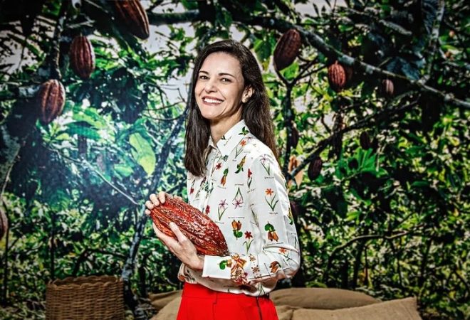 Cíntia Moreira, CEO da Dengo Chocolates: “Não alteramos as nossas receitas. Absolutamente nada de mudança de formulação”, diz em entrevista. (Leandro Fonseca /Exame)