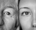 Closeup of family eyes