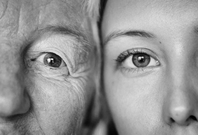 Closeup of family eyes