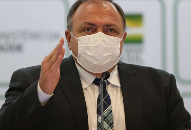 Ministro da Saúde, Eduardo Pazuello, durante coletiva sobre as acoes do ministério contra a Covid-19