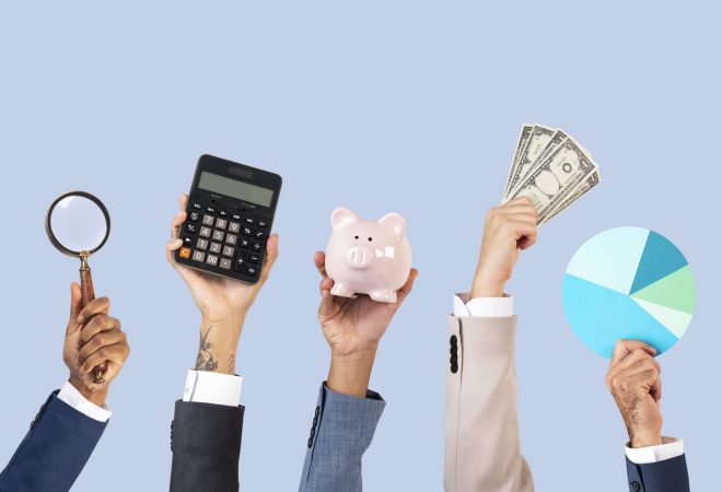 Business growth hands  profit solutions concept