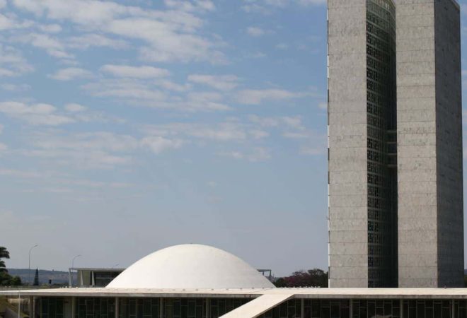 Palácio do Congresso Nacional na Esplanada dos Ministérios em Brasília
