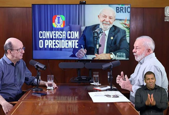 Brasília (DF), 29.08.2023 - Presidente Lula é entrevistado por Marcos Uchoa no programa Conversa com o Presidente, no Palácio da Alvorada, em Brasília. Imagem: Canal Gov