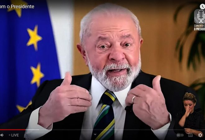 Bruxelas, Bélgica, 18.07.2023 - Presidente Lula é entrevistado por Marcos Uchoa no programa Conversa com o Presidente, em Bruxelas, Bélgica. Imagem: TV Brasil