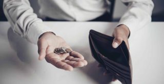 businessman saving money, Close up man carrying a wallet in hand, the dollar,finance accounting concept