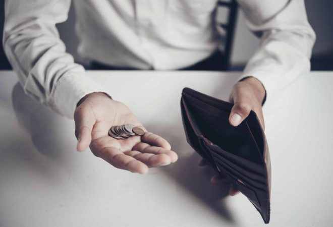 businessman saving money, Close up man carrying a wallet in hand, the dollar,finance accounting concept