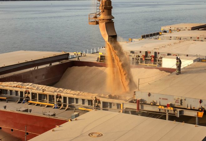 Porto espera exportar cerca de 6,6 milhões de toneladas de grãos e farelo de agora até o final do ano -