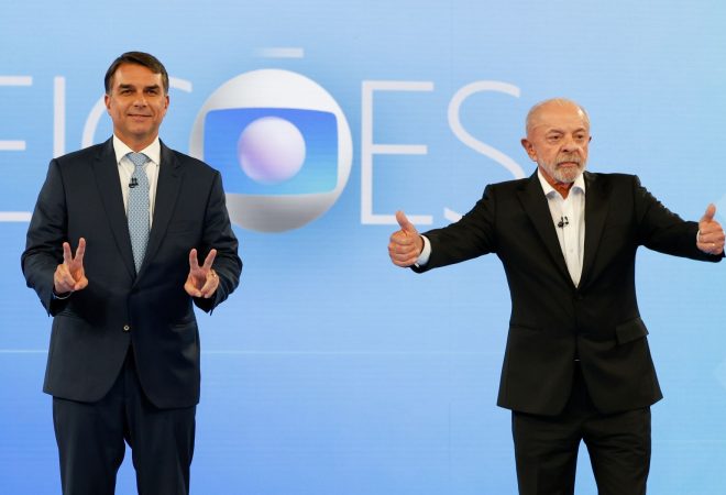 flavio-bolsonaro-e-lula-no-debate-da-globo-ao-vivo-eleicoes-2026