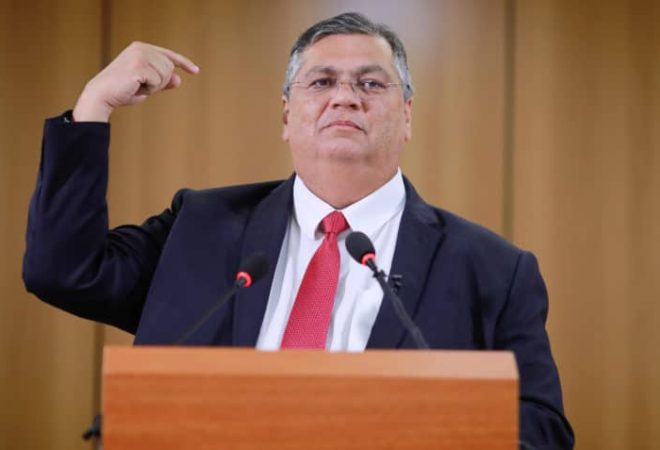 Coletiva de imprensa do Ministro da Justiça, Flávio Dino com o diretor da Polícia Federal, Andrei Rodrigues, sobre a segurança pública no Rio Grande do Norte.| Sérgio Lima/Poder360 20.mar.2023