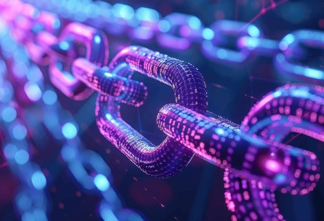 https://s.mj.run/EUfcJSHTeTM secure block’s chain of blockchain, neon purple color, hyper details, UHD --ar 16:9 Job ID: 25465384-489c-4758-9c02-6a7196bd22c7