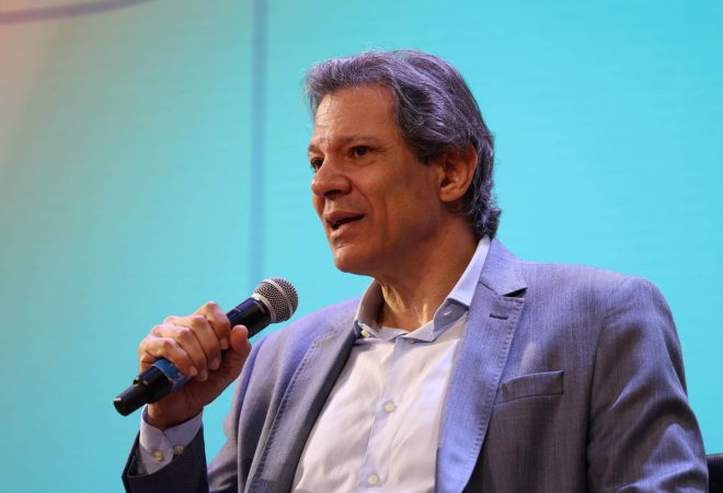 São Paulo (SP), 12/07/2024 - O ministro da Fazenda, Fernando Haddad, participa do 19º Congresso Internacional de Jornalismo Investigativo na Escola Superior de Propaganda e Marketing -ESPM. Foto: Rovena Rosa/Agência Brasil