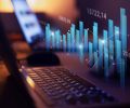 growth in business and finance, growing graphs and charts with statistics and digits