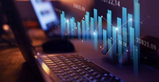 growth in business and finance, growing graphs and charts with statistics and digits