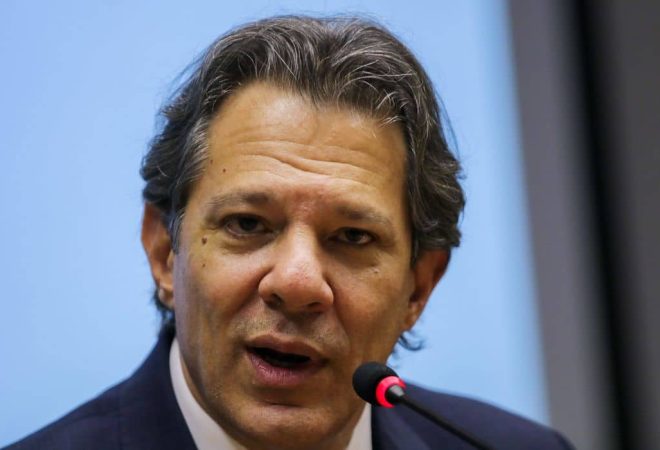 Brasília (DF), 31/07/2023 - O ministro da Fazenda, Fernando Haddad, participa do lançamento do novo Sistema de Controle de Carga e Trânsito para o modal aéreo (CCT Importação – Aéreo). Foto: Wilson Dias/Agência Brasil